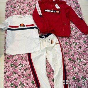 Ellesse Red and White Tracksuit Set